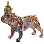 Decorazione in Resina Cane Bulldog Incoronato Re Multicolore