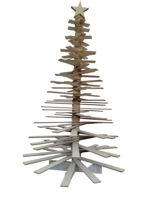 10046517 Albero Natale in Listelli Larice Naturale h190