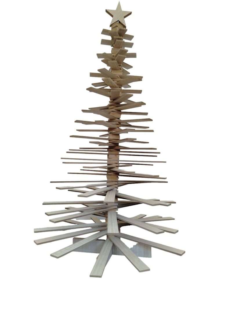 Albero Natale In Listelli Larice Naturale H190