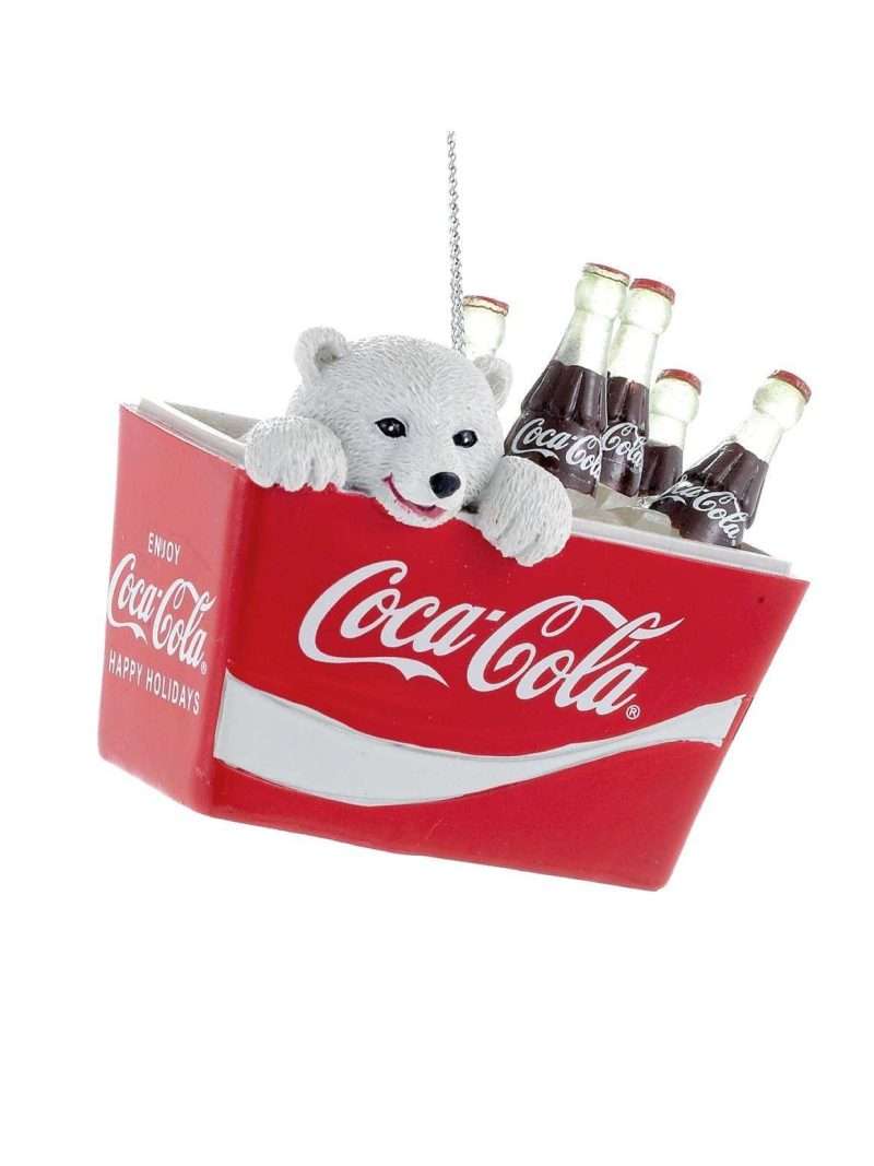 Cc2115 Decorazione Per Albero Orsetto Polare In Resina Con Coca-Cola