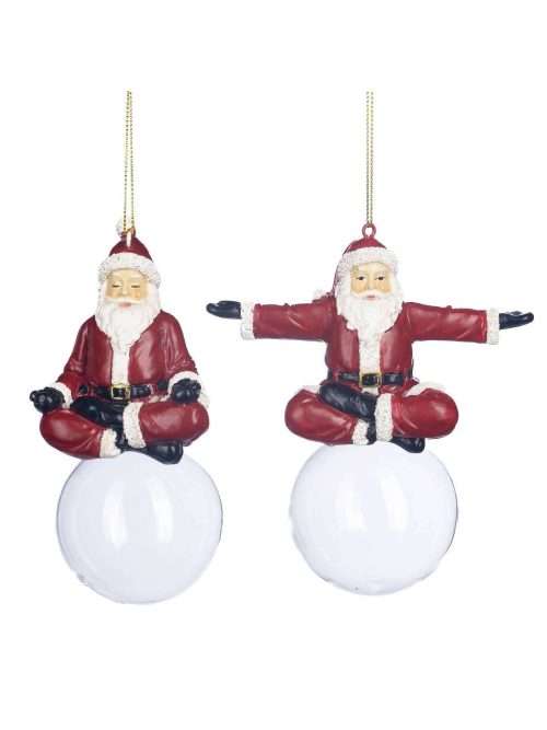 Decorazione per Albero di Babbo Natale Posizione Yoga su Palla