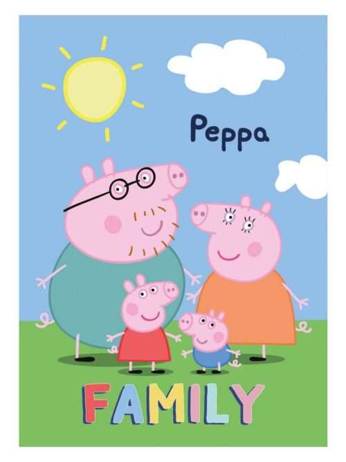 BRM014008 Coperta Peppa Pig Family in Pile 100x140 cm