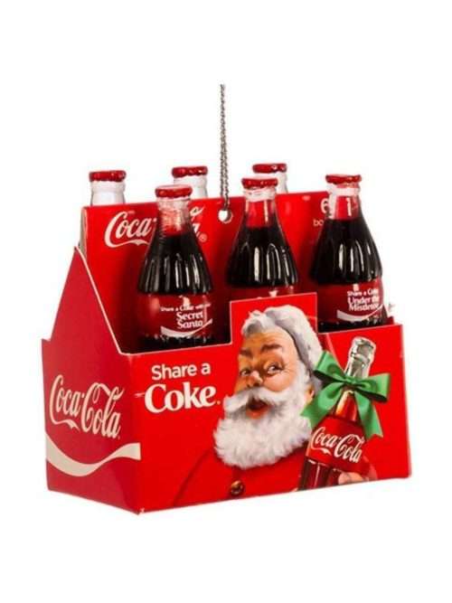 CC2175 Decorazione per Albero di Natale Pendente con 6 Bottiglie di Coca-Cola