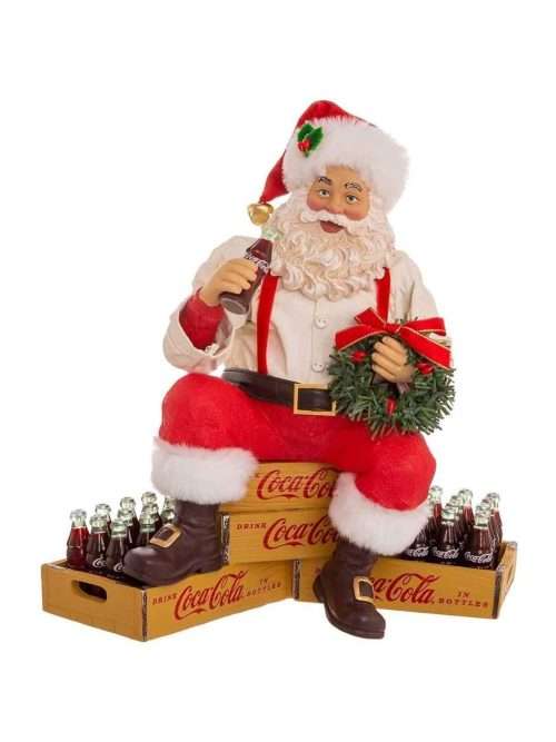 CC5212a Decorazione Babbo Natale Seduto su Coca-Cola