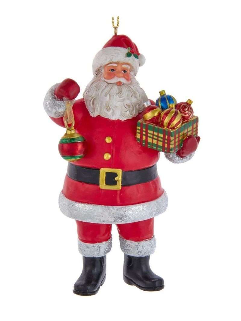 Babbo Natale Con Palline Ornamento Da Appendere Per Albero Di Natale
