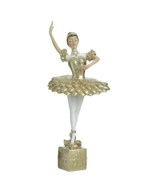 2-70-351-0049 Ballerina Decorativa Bianco-Oro – 20x17x45 cm
