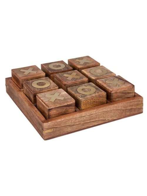 185971 Gioco di Tris in Legno Naturale 23x23 cm