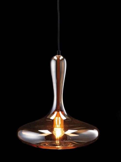 107003b Lampada da Soffitto PARKER Vetro Fumé 33 cm x 40 cm