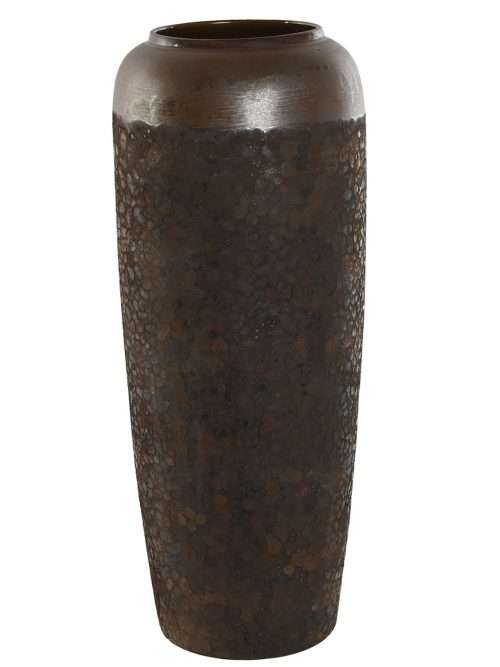JR-213301_1 Vaso Ceramica 20x20x50 cm Effetto Ossidato Marrone